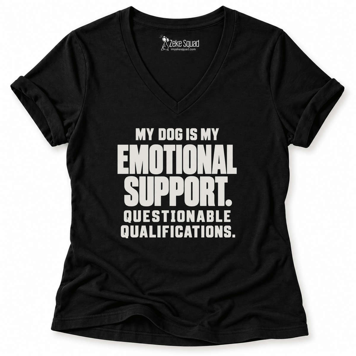 Emotional Support Women's V-neck - Zeke Squad