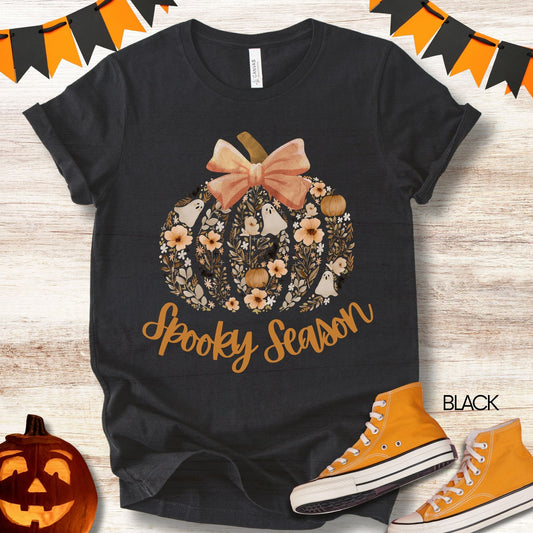 Unisex Zeke Squad T-shirt with the phrase “Spooky Season,” designed as a fall/autumn tee for dog lovers.