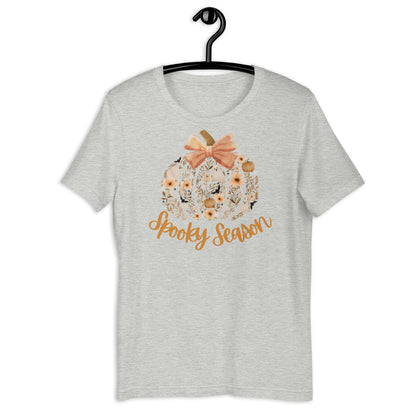 Unisex Zeke Squad T-shirt with the phrase “Spooky Season,” designed as a fall/autumn tee for dog lovers.