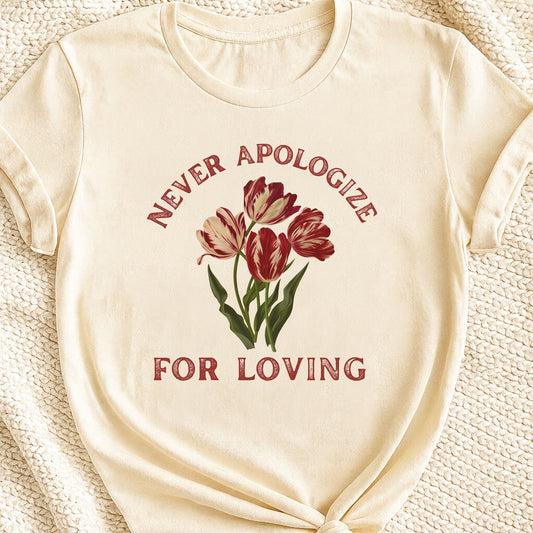 Never Apologize for Loving | Unisex Graphic T-shirt - Zeke Squad