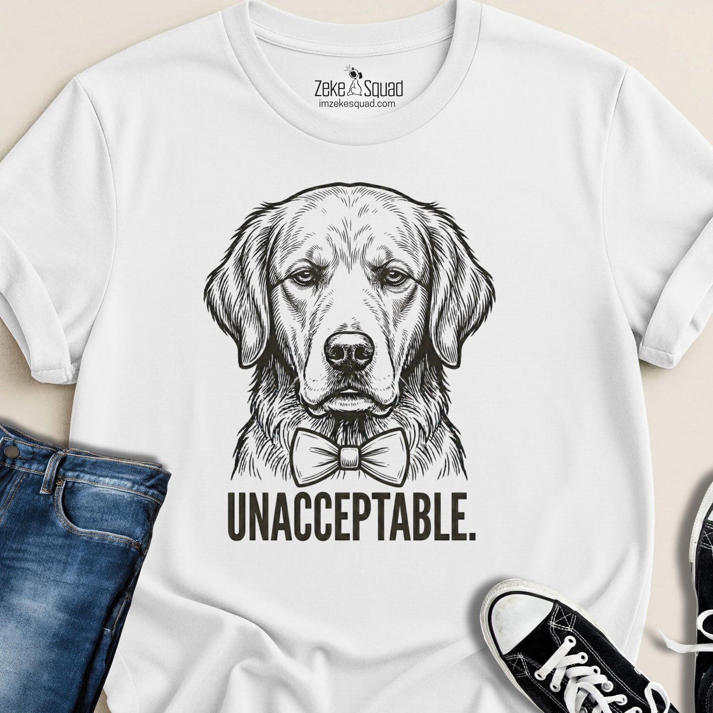 Unacceptable. Dog Person T-shirt - Zeke Squad
