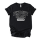 Black t-shirt with white text 'FIND OUT SEASON IN SESSION' on a white background