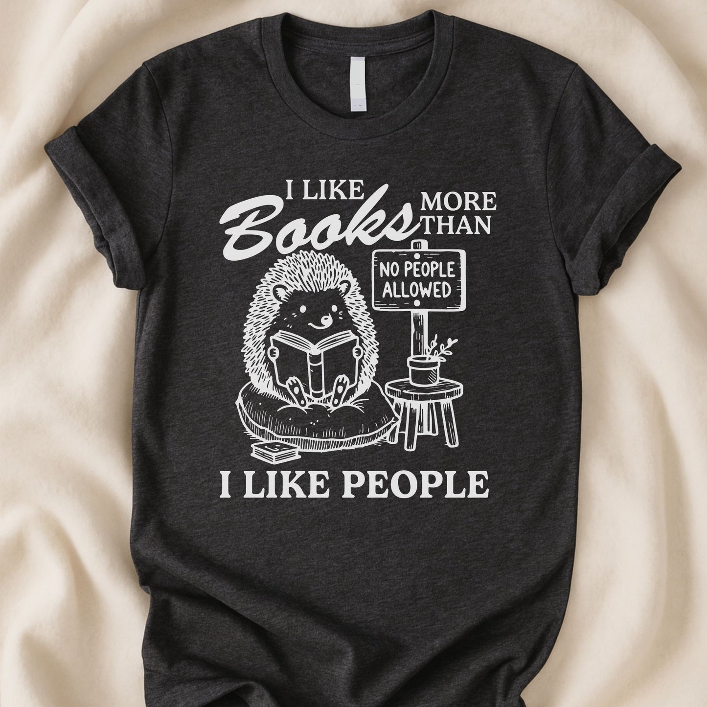 I Like Books More Than People T-Shirt | Funny Animal Book Lover Tee – Zeke Squad - Zeke Squad