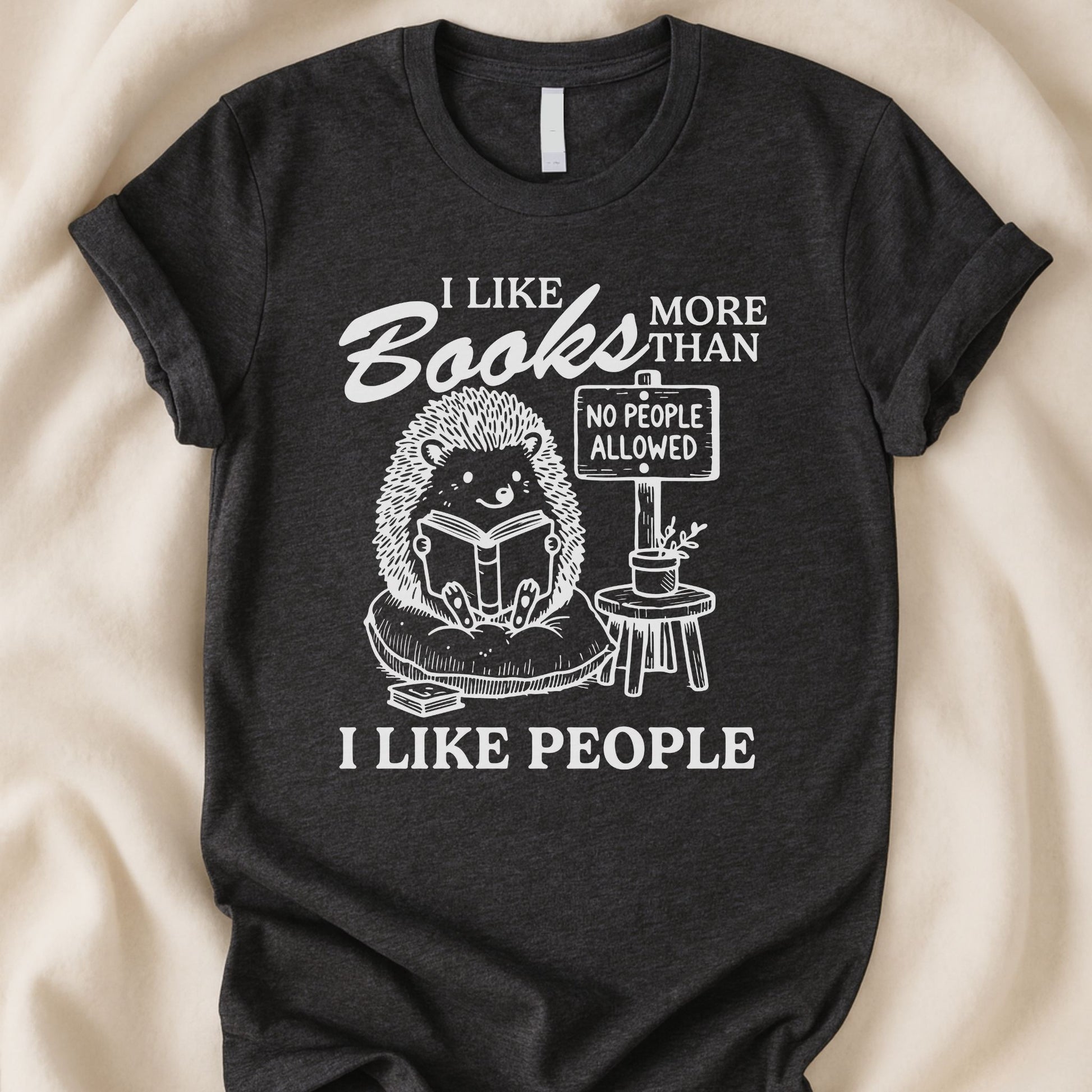 I Like Books More Than People T-Shirt | Funny Animal Book Lover Tee – Zeke Squad - Zeke Squad